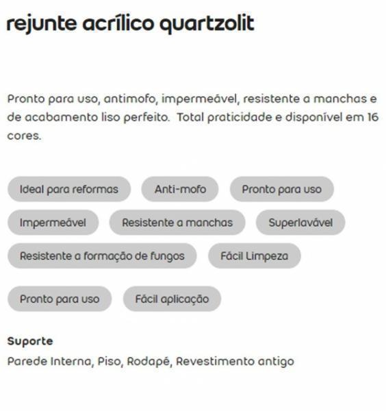 REJUNTE ACRILICO QUARTZOLIT CINZA ARTICO 1KG
