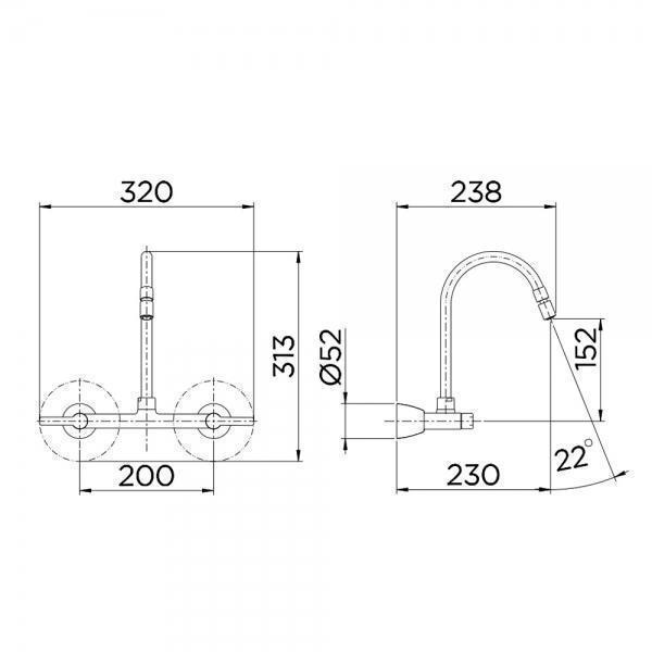 MISTURADOR DOCOL COZINHA PAREDE GALI CHROME