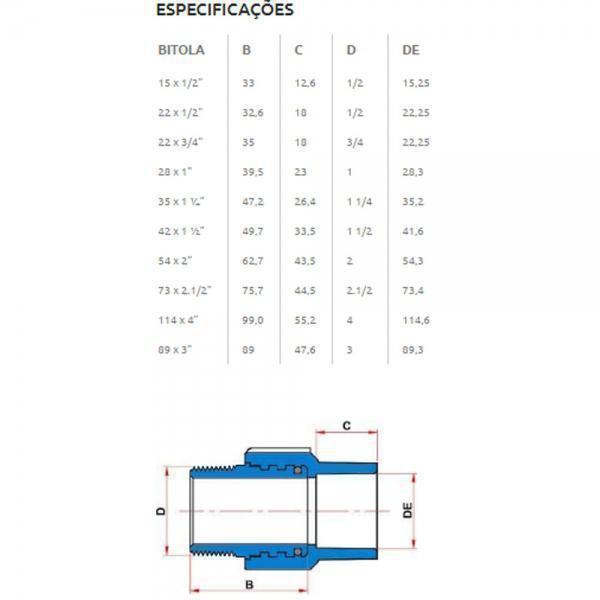 CONECTOR AQUATHERM TIGRE DN 22MMX3/4