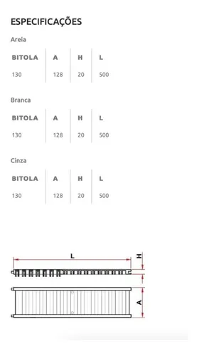 TIGRE GRELHA PISO BCA 13X50CM - 3 TON