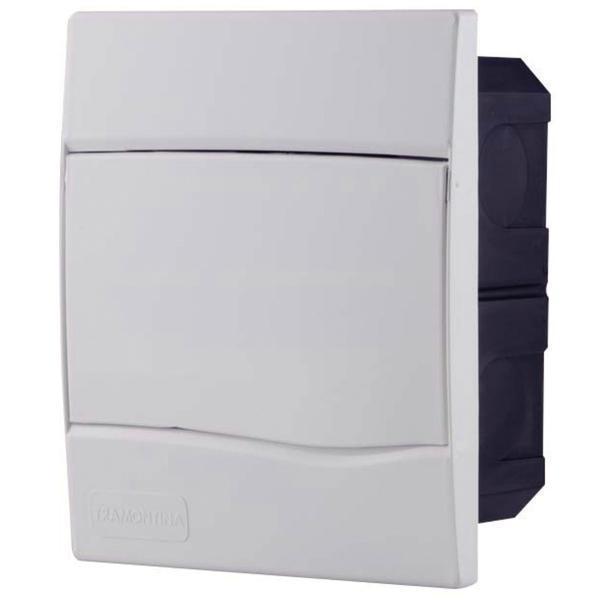 Quadro de distribuição de embutir com tampa branca - capacidade 5 DIN / 3 NEMA