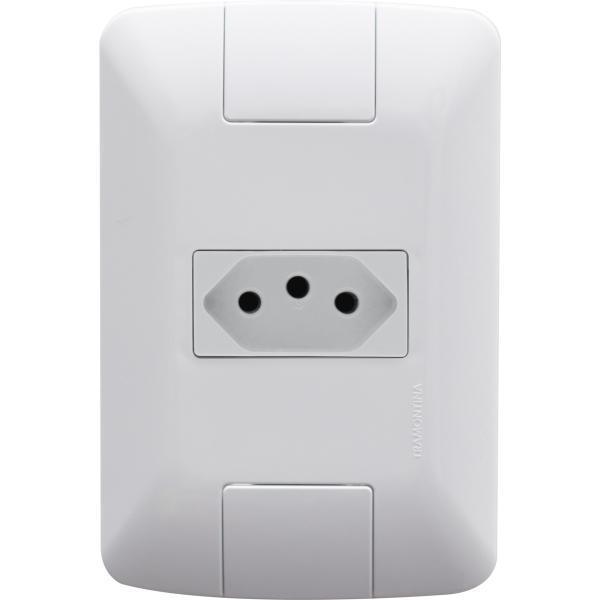 Conjunto 4x2 com 1 Tomada 2P+T Tramontina Aria 10 A 250 V Branco