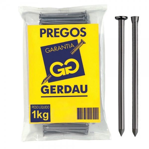 GERDAU PREGO LISO COM CABEÇA MEDIDAS (JP X LPP) 18 X 30 (POL X BWG) 2.3/4 X 10 PESO 1KG (187 UNIDADES POR KG)