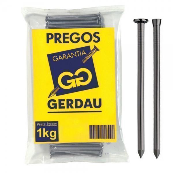 GERDAU PREGO LISO COM CABEÇA MEDIDAS (JP X LPP) 12 X 12 (POL X BWG) - PESO 1KG (1632 UNIDADES POR KG)