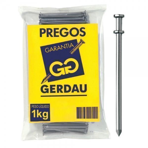 GERDAU PREGO COM CABEÇA DUPLA MEDIDAS (JP X LPP) 17 X 27 (POL X BWG) 2.1/2 X 11 PESO 1KG (206 UNIDADES POR KG)