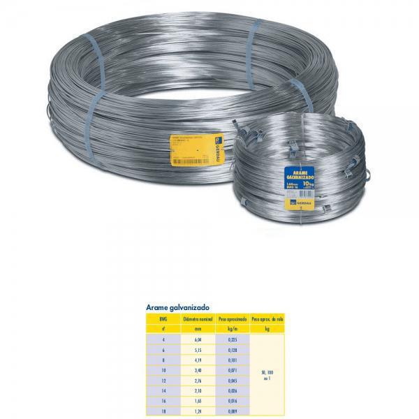 GERDAU ARAME GALVANIZADO LISO BITOLA BWG 16 DIÂMETRO 1,65MM PESO 1KG (59 METROS POR KG)
