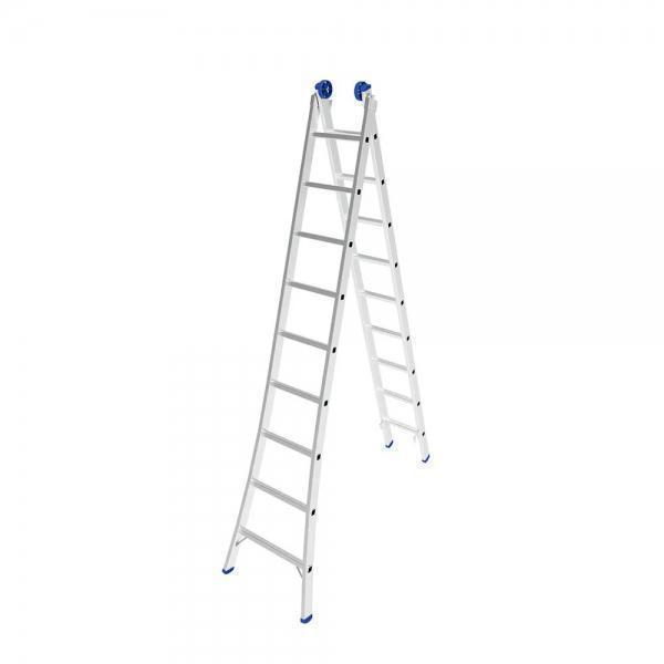 MOR ESCADA EXTENSIVA 2X9 18 DEGRAUS CAPACIDADE 150 KG 59 CM X 13,5 CM X 281 CM