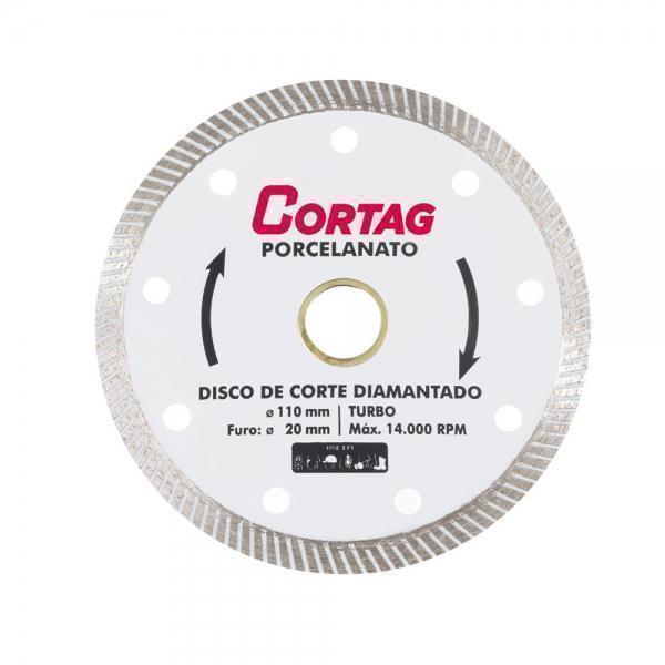 CORTAG DISCO DE CORTE DIAMANTADO TURBO PORCELANATO 110MM.